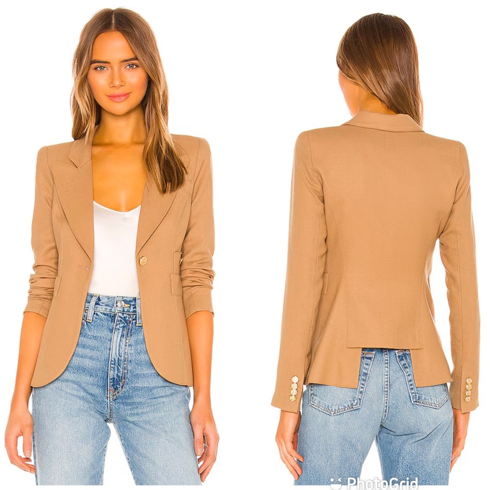 ❌SOLD❌Smythe Classic Duchess Wool Camel Tan Tailored Structured Wool Blazer - Picture 15 of 15